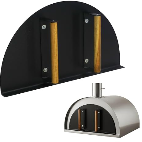 Simond Store Porta del forno resistente in acciaio inossidabile (50,8 cm di lunghezza x 28,9 cm di altezza) con manico in legno, per forno per pizza da interno ed esterno