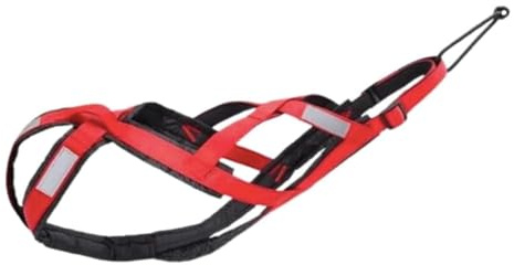 Harnais total pour sports avec chien, runing, canicross, luge, mushing, vélo, trottinette, etc. (M, rouge)