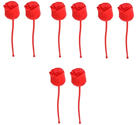 Zerodeko 4sets Kräutertee-ei Set Rose Silikon Sieb Loser Tee Filter Für Tee 2 Stücke * 4