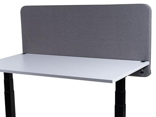 FIX 2 PLACE Akustik Trennwand & Sichtschutz für Büros 140x65cm Granite Gray, Trennwand zur Lärmreduzierung und Privatsphäre Schreibtisch Trennwand Schallschutz, Leicht zu Montieren