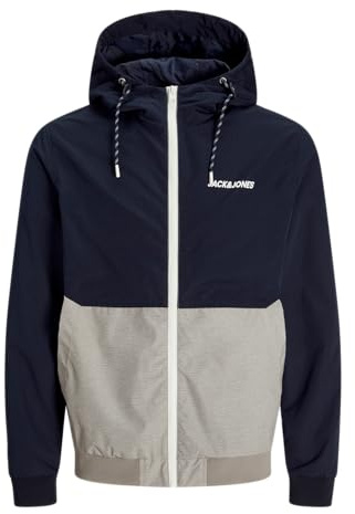 JACK & JONES Jjerush Hood Bomber Noos Pls - Chaqueta Bomber para Hombre, Azul, 5XL