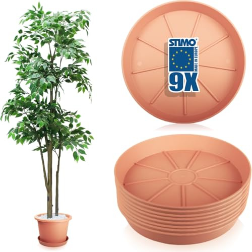 Stimo 9X Untersetzer für Blumentöpfe Ø 30 cm Kunststoff Blumentopfuntersetzer rund (Terrakotta)