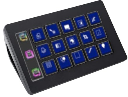 Controller Studio, Tastiera Macro Visiva a 15 Tasti, Tastiera Personalizzata LCD con un Tasto per OBS Twitch YouTube