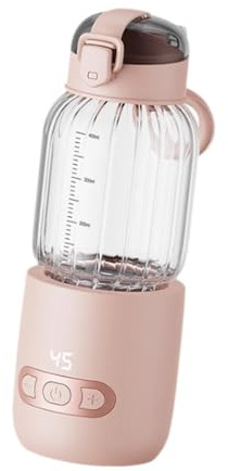 FLCPJGV Scaldavivande Portatile con Ricarica USB, Rosa 400 ml