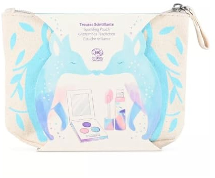 Bio-Make-up-Tasche für Kinder – Winter-Lidschatten-Palette & Gloss Pink Glitter – Namaki