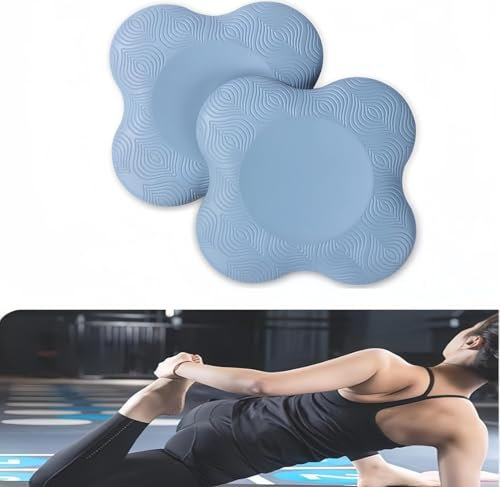 mymai Yoga Kniekissen - 2 PCS Rutschfestes Kniepolster für Yoga und Pilates, Unterstützung für Gelenke, Komfortables Kniekissen für Fitness und Dehnübungen (Blau)