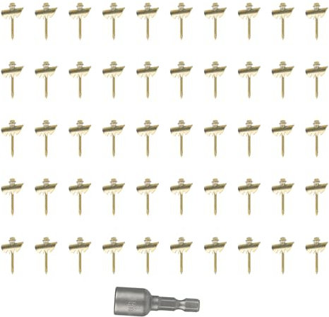50PCS 2 Inch Fence Fastener Nails Galvanized Stainless Steel Staple for Wire Mesh Fencing with Teeth and Rubber Washer