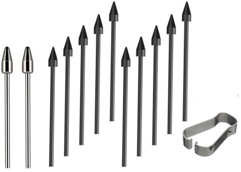 Stylus S Pen Nibs for Samsung Galaxy Tab S9/S9FE+/S9 Ultra/S8/S8+/S8 Ultra/S7/S7 FE/S6/S6 Lite/S22/S23/S24 Ultra, Plastic + Titanium Nibs/Tips+Clip (2+10 pcs Set)
