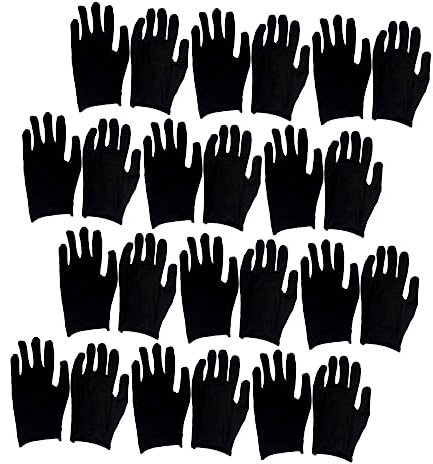 VILLFUL 12paare Baumwollhandschuhe Für Herren Schwarz Arbeitshandschuhe Arbeitsschutzhandschuhe Sicherheitshandschuhe Bequeme Handschuhe Handhandschuhe