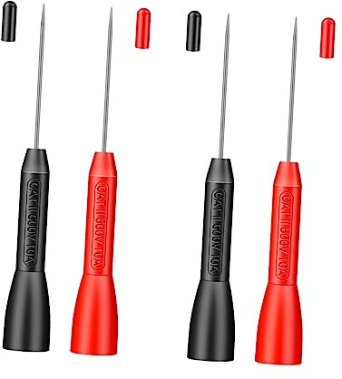 MUCKLILY 2paare Rücksondenstifte Für Multimeter Zerstörungsfreie Prüfspitzen Aus Edelstahl Messleitungen Für Kfz-reparatur Präzise Elektrische Messungen Kompatibel Mit Oszilloskopen