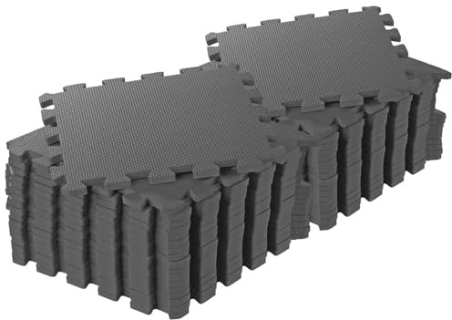 PEARL Sports Bodenschutzmatte Fitness: 36er-Set Bodenschutzmatten, geräuschedämmend, 32 x 32 x 1 cm, 3,69 m² (Bodenschutzmatte Fitnessgeräte, Unterlegmatte für Sportgeräte)