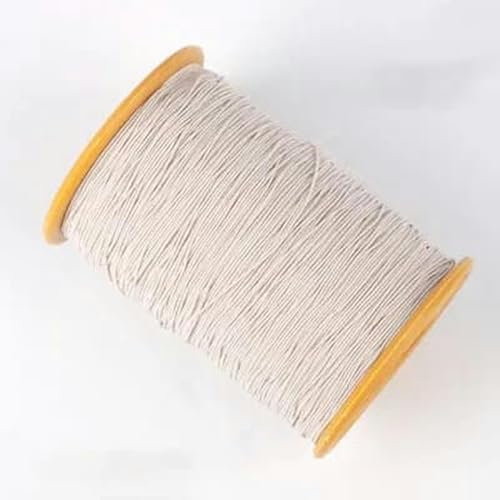 Hilo elástico con núcleo de 0,5 mm, hilo elástico extremadamente fino, hilo inferior para coser, banda de goma, cinturón elástico, rollo grande, negro, y beige, 0,5 mm, 500 yardas