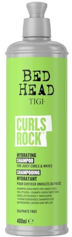 Bed Head by TIGI Curls Rock, shampoo idratante da 400 ml, detergente professionale per capelli ricci, definisce i ricci con essenze idratanti all'olio di argan, migliora il motivo dei ricci, riduce