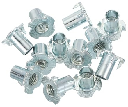 PATIKIL Dadi A T M10 12 Pezzi Dadi A T A 4 Branche Zincati In Acciaio Lunghezza 20 Mm Inserti Filettati Ferramenta Per Mobili In Legno Armadietti Prese Per Arrampicata