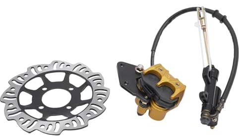 Qussse Motorrad Hydraulik Bremsen Kit, CRF50/CRF70 Hinterrad-Hydraulikbremse Kit mit Bremsscheiben für 125ccm 4-Takt Offroad-Motorräder