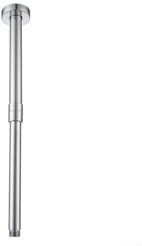Soffione doccia regolabile in acciaio inox, 35 cm – 60 cm, tubo di prolunga regolabile per soffione doccia fisso per bagno (cromato)