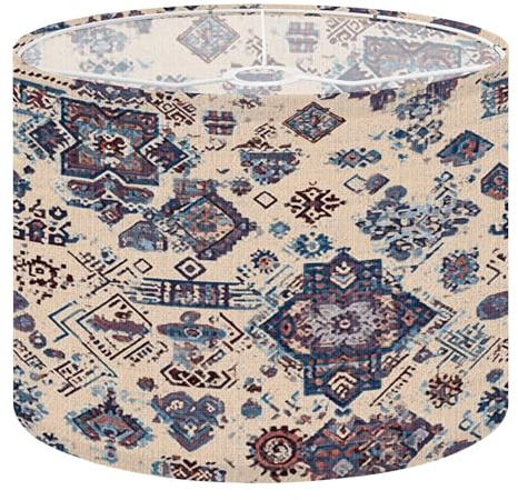 Large Drum Lamp Shades for Floor Lamps Indian rug tribal ornament Aztec towel yoga mat Henna tattoo style Can Easy Assembly Required Fabric Lamp Shades for Bedroom Study Dorm Decor 13x13x10in