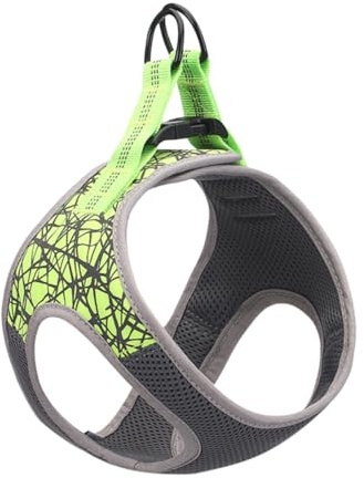 TOYANDONA Breathable Vest Type Pet Harness with Reflective Dog Chest Straps Lightweight Comfortable Chest Back Protector for Dogs Easy-clean Soft Vest Design in Light Green