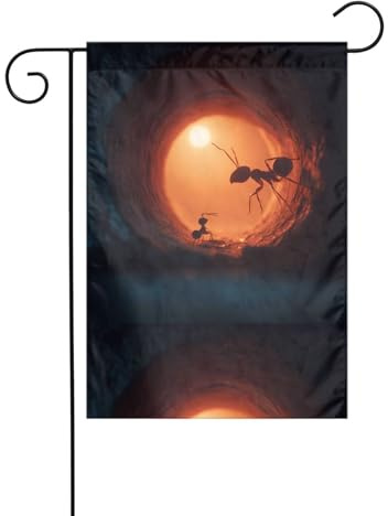 WHJSHOP Gartenflaggen mit Ameisen, die durch Tunnel reisen, 30,5 x 45,7 cm, für Hof-Dekoration, mit 3 cm Stangenpositionsbreite (nur Flagge, kein Fahnenmast im Lieferumfang enthalten)