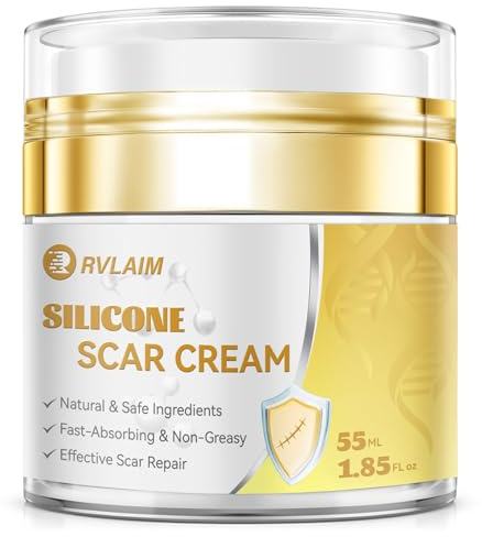 Scar Cream Silicone Scar Gel, Scar Cream for Surgical Scars, Advanced Scar Removal Cream for C-Section, Injury, Acne, Burns, Keloids, Stretch Marks, Old & New Scars, 1.85 Oz (55g)