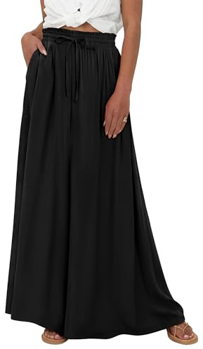 CHICZONE Women Wide Leg Pants Casual High Waist Long Palazzo Pants Pocket Summer Lounge Beach Clothes