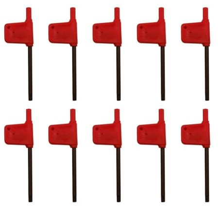 Jeu de 10 tournevis Torx T5-T20 de type drapeau rouge pour vis Torx T5 à T20 compatibles avec perceuses manuelles et tournevis électriques, construction en acier et plastique