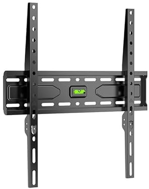 goobay TV Wandhalterung -Fixed- 32 bis 75 Zoll (81-191cm) Extraflache Wandhalterung (2,7 cm Abstand) mit integrierter Wasserwaage - TV Halterung bis 45 kg, kompatibel mit Vesa 400x400 Schwarz - 79755