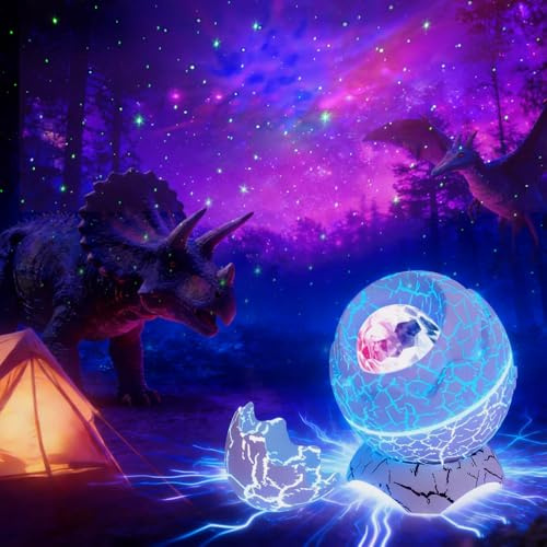 MOLEKSDAL Dinosaurier-Ei Galaxy Sternprojektor Sternennachtlicht mit Nebel, Timer & Fernbedienung, Geschenk und Dekoration für Schlafzimmer, Erwachsene und Kinder, Mini