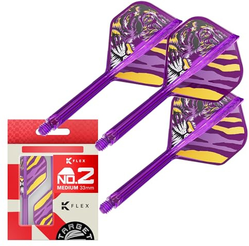 Target Japan Endeavour K Flex Fléchettes Ailettes et Arbres Système, N° 2/N° 6 | Lot de 3 Kflex Tout-en-Un Vol, Player Édition Kasumi Sato Accessoires | K-Flex Dart Tige - Court/Intermédiaire/Moyen