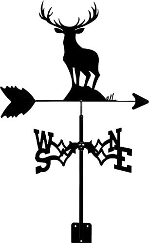 Wetterfahne, Hirsch, Windrichtungsanzeiger, Wetterfahne, Messwerkzeuge, Edelstahl, langlebige Windfahne mit Rostschutzbeschichtung für Garten, Terrasse, Hofdekoration
