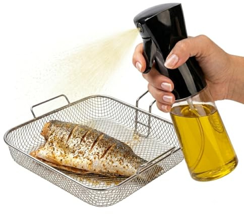 Genérico Pulverizador de Aceite para Freidora de Aire – Aceitera Spray de 200 ml de Plástico Libre de BPA Antigoteo – Dispensador y Vaporizador Manual de Aceite para Plancha y Barbacoa
