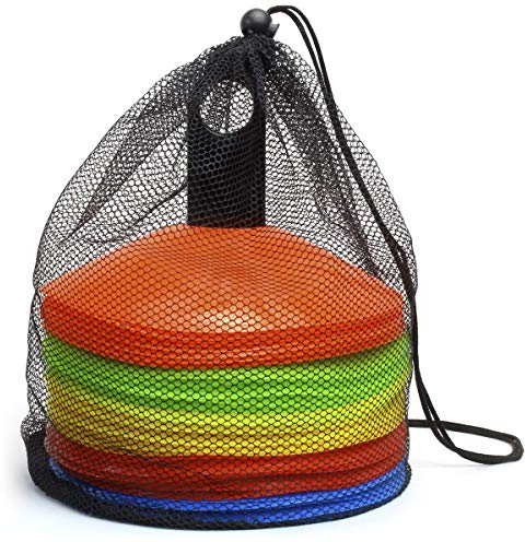 CampTeck U6859 förpackning med 50 st markörkoner i plast, mini rymdmarkörer, skivor med bärhandtag och nätväska – flerfärgad