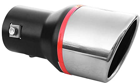 Auspuffblende Endrohr Endstuck Auspuff Blende Schalldampf Sportauspuff Universell Schalldampf Sport Tuning Optik Edelstahl Rund bis 55mm Chrom AutoHobby
