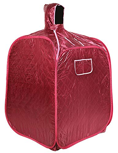 Dampfsauna 2.5L Sauna Box Saunakabine Wärmekabine Sitzsauna Einzelsauna 1000W (Rot)