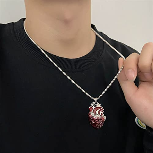 Wendalern Herz Medaillon Halskette Rot Herz Geformt Anhänger Halskette Persönlichkeit Magnetische Liebe Herz Halskette Silber Lange Box Kette Halskette Y2k Schmuck Für Frauen Mädchen