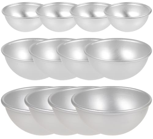 Mini-Halbkugel-Pfannen 12 Stück 3D-Aluminium-Halbkugel-Kuchenformen Zinn-Halbkugel-Badebomben-Formen Backform Für Schokoladen- -Pudding Handgemachte Seife