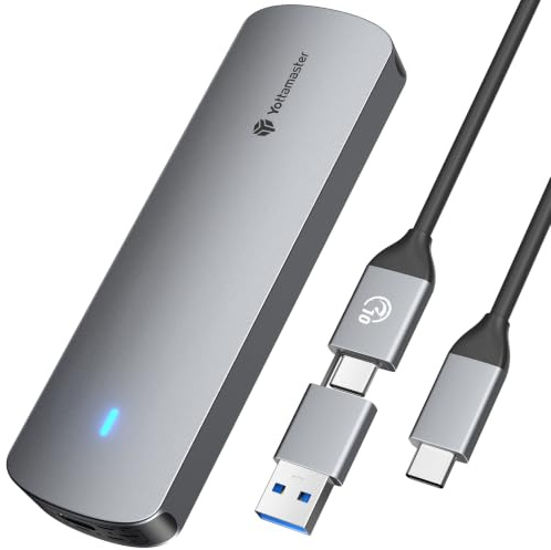 Yottamaster M.2 SSD Gehäuse, NVMe SATA USB 3.2 Gen2 10Gbps Adapter | Aluminium NVMe Gehäuse für M-Key & B+M Key, unterstützt 2230/2242/2260/2280 M.2 Laufwerke, kompatibel mit Windows, Mac, Linux