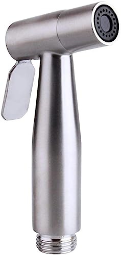 Stainless Steel Handheld Toilet Bidet Sprayer Head Shattaf Water Wash Jet Douche Hand Held Muslim Shower Head Spray Tap for Toilet Cleaning, Pet Bath, Personal Hygiene Kitchen Bathroom Accessories