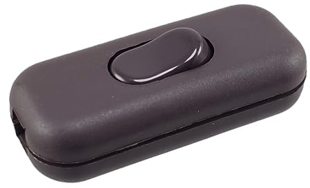Zwischenschalter Braun, 3-polig (2) Gehäuse und Kontakten mit schrauben, 6 A, 250 V~, Schnur-Zwischenschalter mit Wippe EIN/AUS Passt für LED