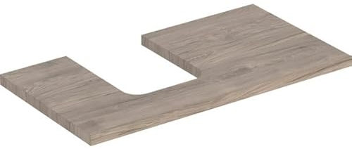 Geberit Waschtisch-Platte One 90x3x47cm, N hick./Mela Holz, Ausschn li