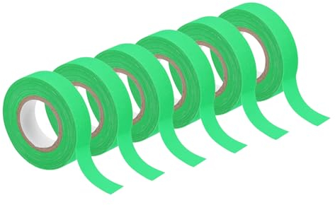 sourcing map 6 Rollos de Cinta Adhesiva de Tela de Gaffer Neón, 0.6 pulgadas x 32.8 pies Cinta que Brilla en la Oscuridad Cinta Adhesiva Fluorescente Luz Negra, Verde