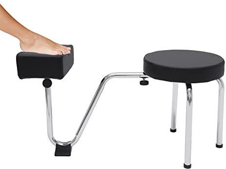 WOQLIBE Fußpflege Stuhl 2 in 1 Pediküre Hocker Stuhl Tattoo Fußhocker Verstellbare Beinauflage PVC Pad Pediküre Fußstütze Stand für Nail Tech Spa Beauty Salon Studio Equipment Supplies (Schwarz)