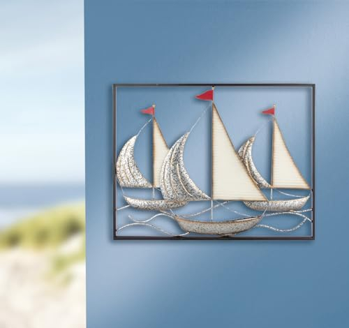 GILDE Metall Wandrelief 3 Segelboote VE 2 68059