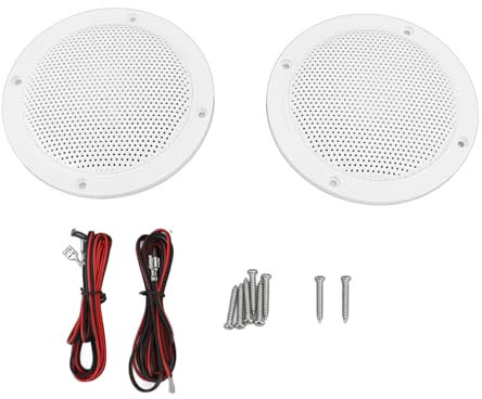 KIMISS Altavoces Marinos de 4 Pulgadas, Altavoces de Techo Marinos Altavoces de Audio de 120 W Montaje Empotrado Impermeable en la Pared Sistema de Sonido Estéreo de Audio para