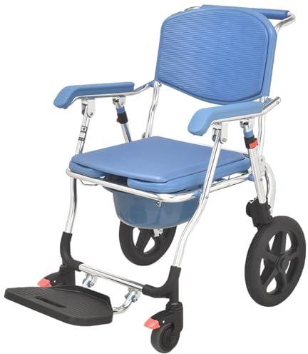 Asiento de Inodoro Elevado con Asas de hasta 320 Libras, Elevador Elevado de Asiento de Inodoro para discapacitados para Personas Mayores con Acolchado Suave con 4 Ruedas de Freno, Marco de Inodoro