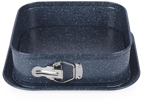 Russell Hobbs RH03425EU7 Nightfall Stone Molde desmontable para tartas de piedra - Molde para hornear antiadherente de 24 cm, bandeja de horno cuadrado de acero al carbono, tartas, sin PFOA