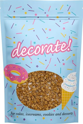 decorate! - Inclusions - Vanilla Mini Fudge Cubes - 500g Edible Cake Topper and Cupcake Decorations - For Weddings, Christenings and Parties
