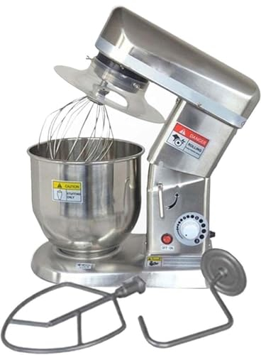 WUDLi Robot da Cucina Professionale, Robot da Cucina in Acciaio Inossidabile da 7 Litri, frullatore per Crema di Latte, impastatore con Gancio, Frusta a Filo e sbattitore in Acciaio Inossidabile