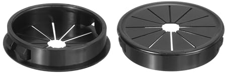 sourcing map 5Pcs Cable Grommets, Snap Bushing Grommet for Holes with 2(50mm) Mounting, Round Nylon Snap in Cable Desk Grommet for Cables and Cords Management, Black