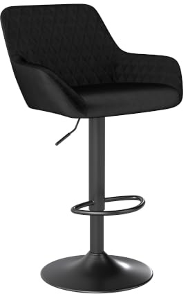 ralex-chair Barhocker 1er Set, Höhenverstellbar Tresenhocker, Schwarz